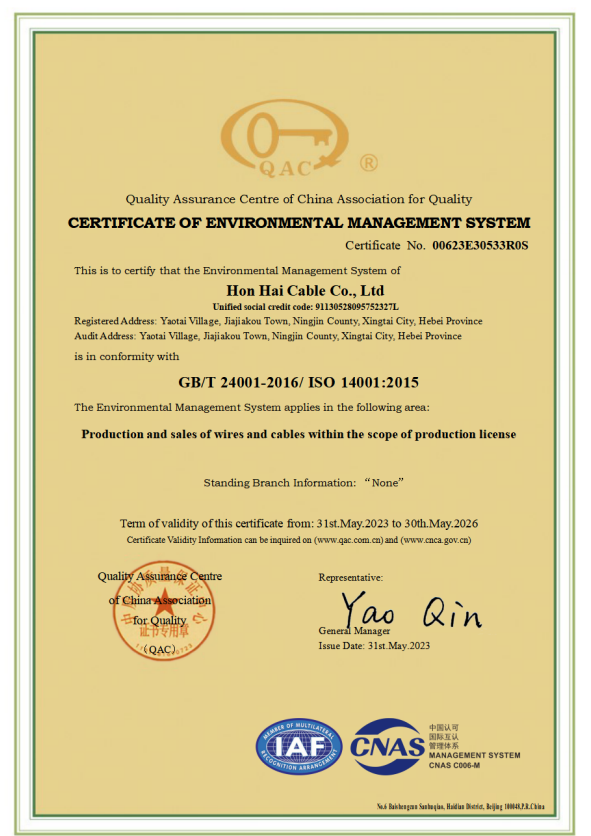 System certificate